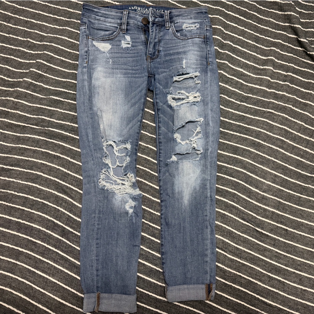American Eagle Outfitters distressed Jegging Crop denim - Picture 4 of 5